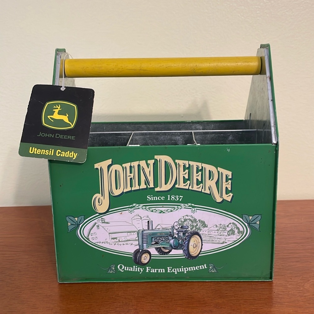 John Deere Green and Yellow Utensil Caddy